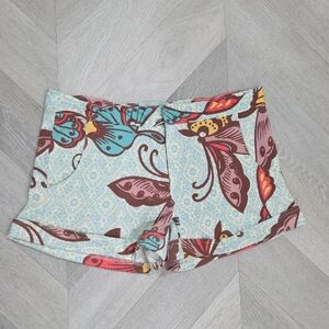 Judith March Butterfly Print Shorts, Size Large